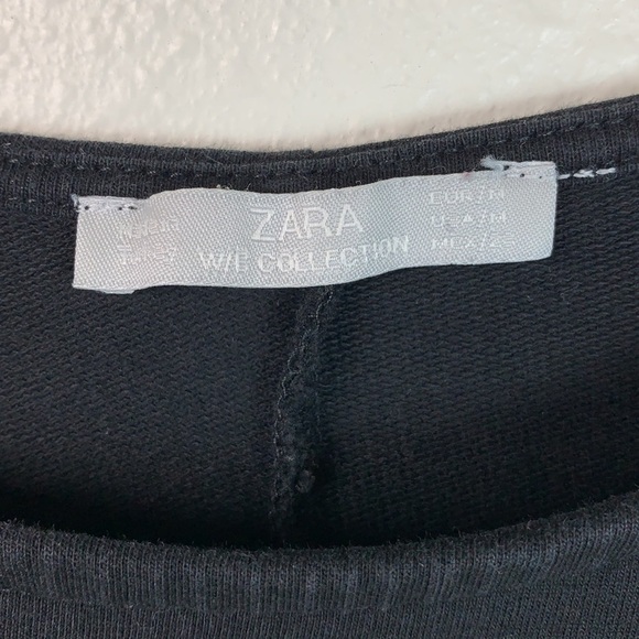 ZARA mini dress W/B Collection: structured cape sleeve chic black shift EUC - Picture 9 of 10